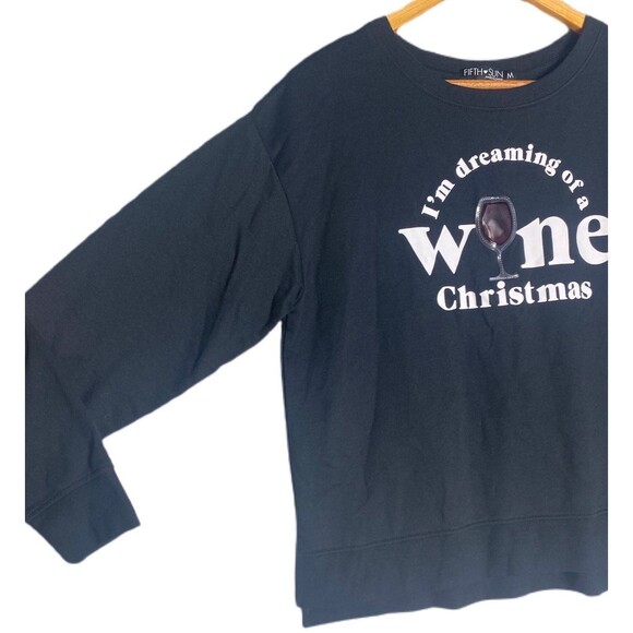 Medium Dreaming of a Wine Christmas, Long Sleeve Christmas Sweater - Picture 3 of 7